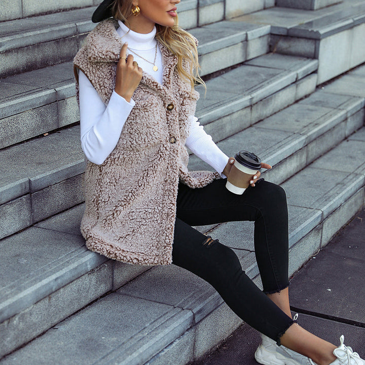 Drune | Plüschwesten Strickjacke