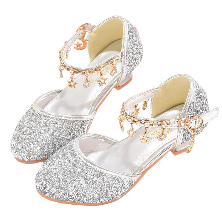 Mädchen Glitzernde Ballerinas mit verstellbarem Riemchen und funkelnden Anhängern Drune