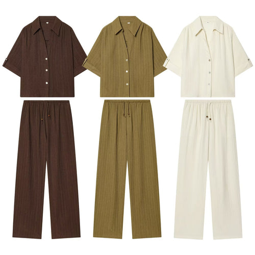 Damen lässige Bluse mit strukturiertem Gewebe und überschnittenen Schultern Drune