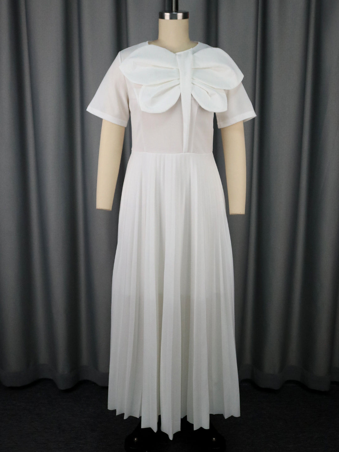 Damen Elegantes Midikleid mit voluminösem Schleifenakzent Drune