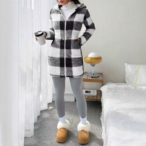 Damen Kuscheljacke mit Karomuster Drune
