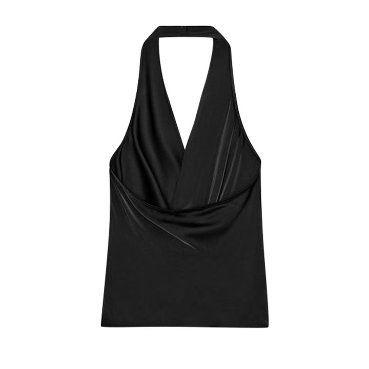 Damen Wickeloberteil aus fließendem Satin mit elegantem Rückenausschnitt Drune