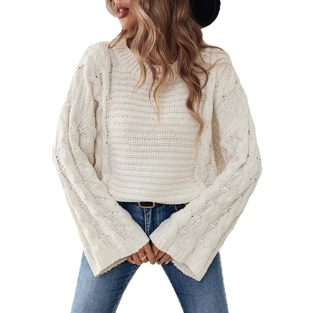 Damen Großer Strickpullover mit zeitloser Zopfmuster-Optik Drune