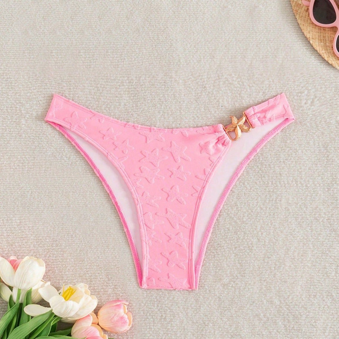Damen Hochgeschnittenes Bikiniunterteil mit floralen Mustern Drune