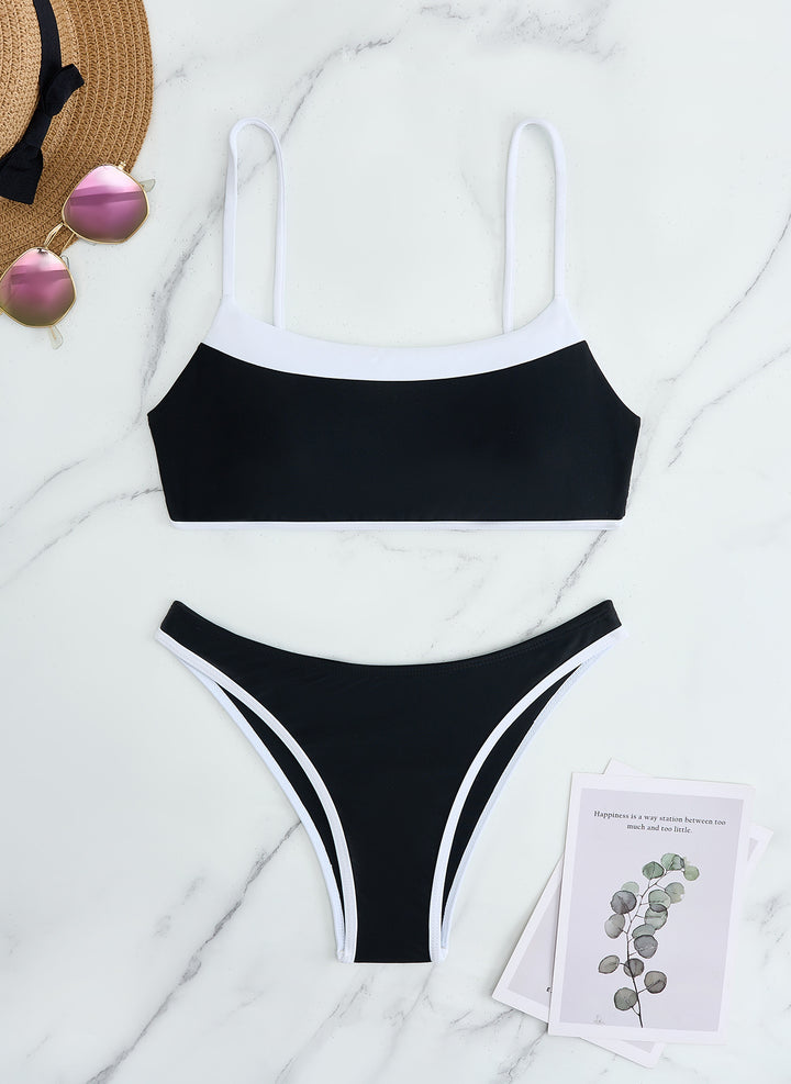 Damen Bikini-Set mit kontrastierendem Design und verstellbaren Trägern Drune