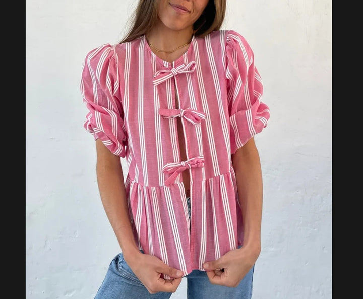 Damen Bluse mit Rüschendetails und raffinierter Knopföffnung Drune