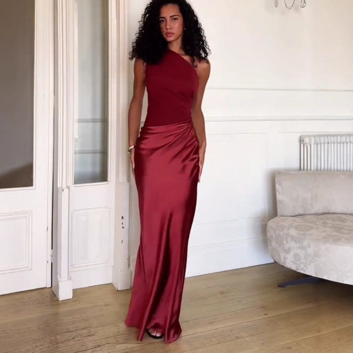 Elegantes One-Shoulder Maxikleid