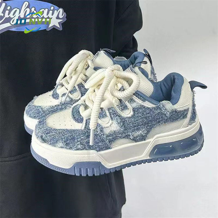 Damen Coole Jeans Sneakers mit verstärktem Fersenbereich und dämpfender Sohle Drune