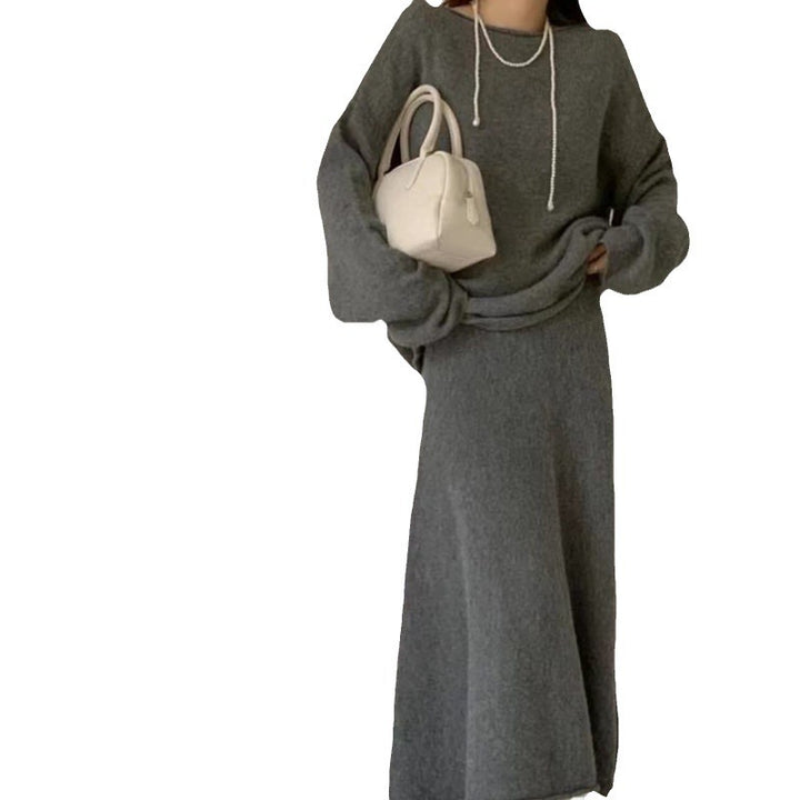Damen lässiges Strickkleid mit schickem Off-Shoulder Design und weichem Material Drune