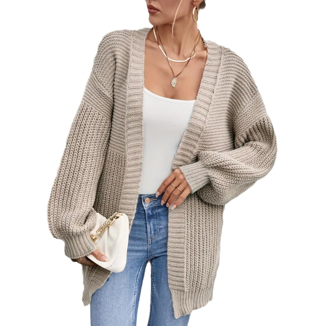 Damen Strickjacke mit oversize Schnitt und tiefem V-Ausschnitt Drune