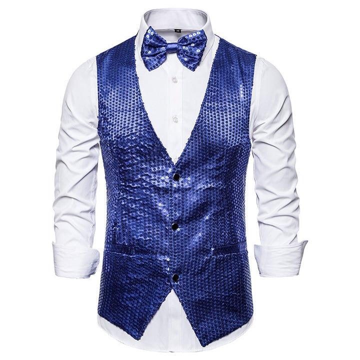 Herren stilvolle Pailletten-Weste Drune