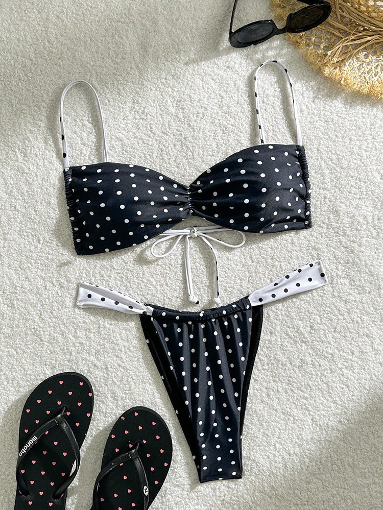 Damen Polka Dot Bikini Set Drune
