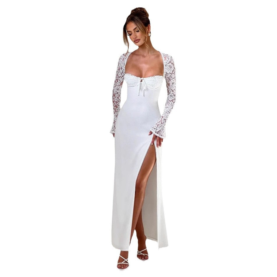 Damen Elegantes Maxi-Kleid mit raffiniertem Schnitt und schimmerndem Stoff Drune