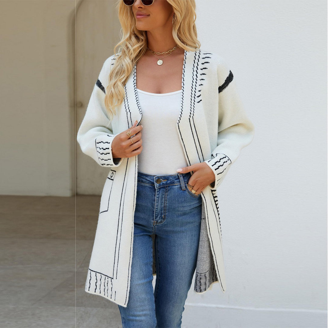 Damen Strickjacke mit einzigartigem Muster und lässigem Schnitt Drune