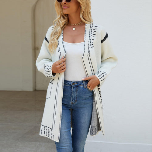 Damen Strickjacke mit einzigartigem Muster und lässigem Schnitt Drune