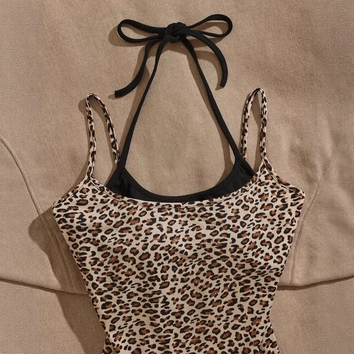 Damen Leichtes Oberteil mit Leopardenmuster Drune