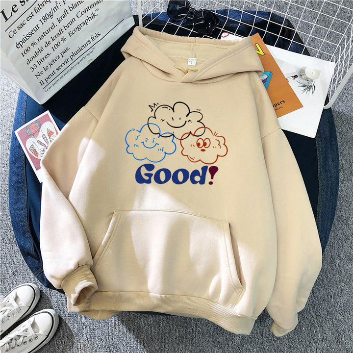 Damen Kapuzenpullover mit kreativem Cartoon-Motiv und bequemer Passform Drune