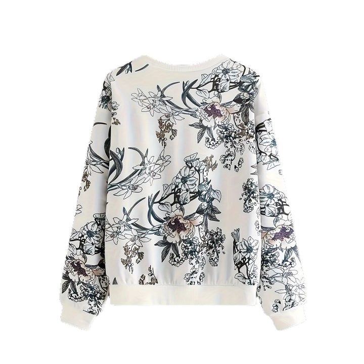 Damen Sweatshirt mit floralem Druck und relaxed Fit Drune