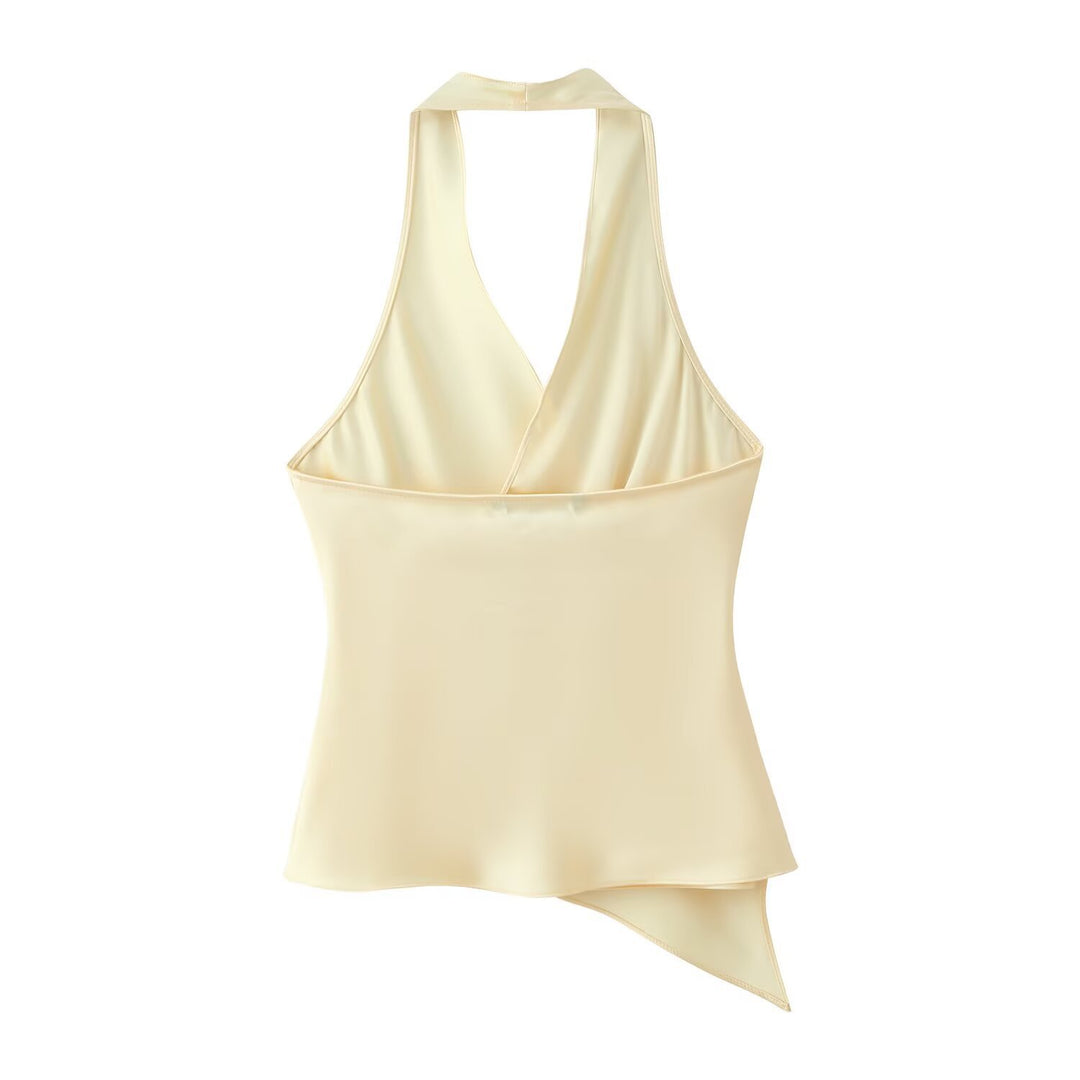 Damen Wickeloberteil aus fließendem Satin mit elegantem Rückenausschnitt Drune