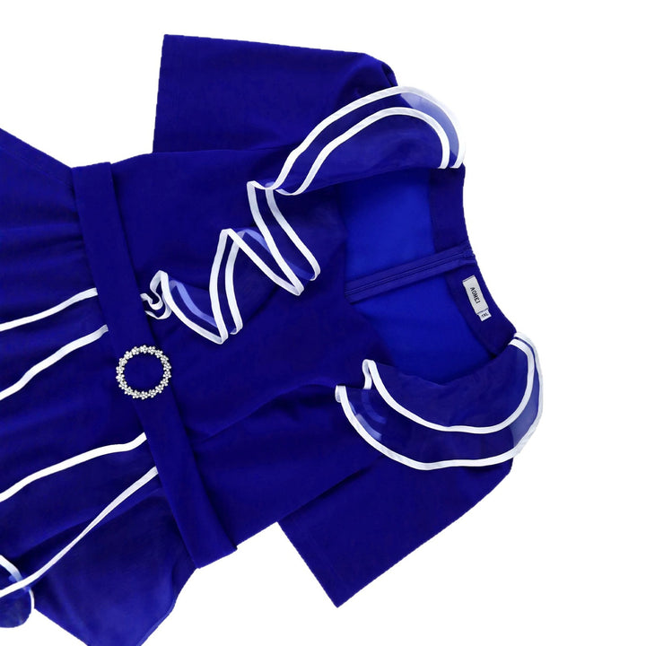 Damen figurbetontes Kleid mit fließendem Rüschendesign Drune