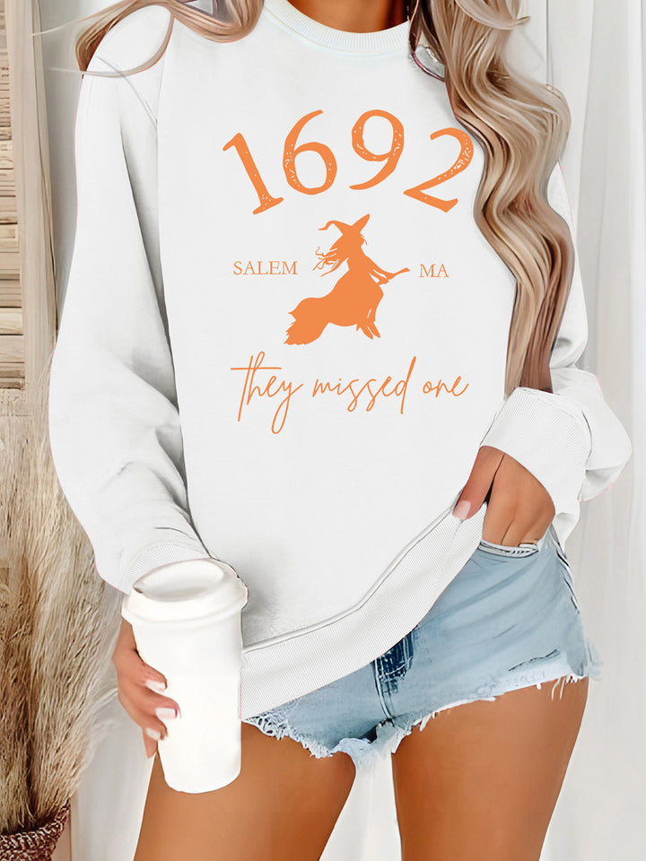 Damen Sweatshirt mit kreativem Witch-Motiv und gemütlichem Schnitt Drune