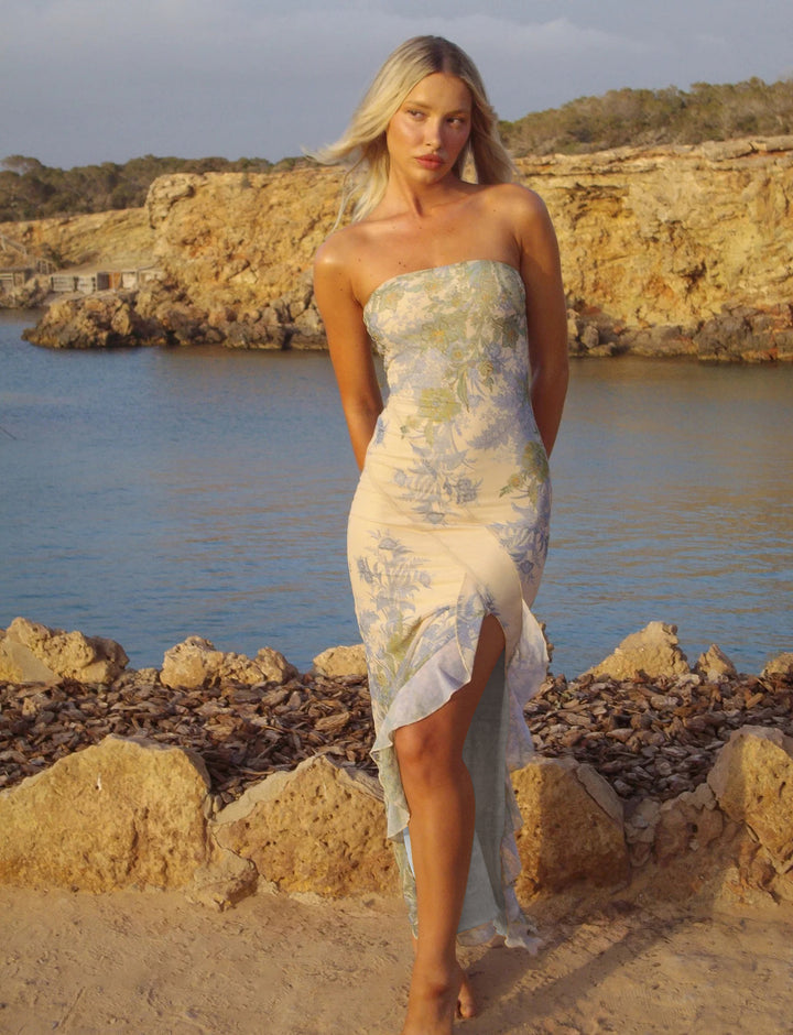 Damen Sommerliches Strandkleid mit elegantem seitlichem Schlitz Drune