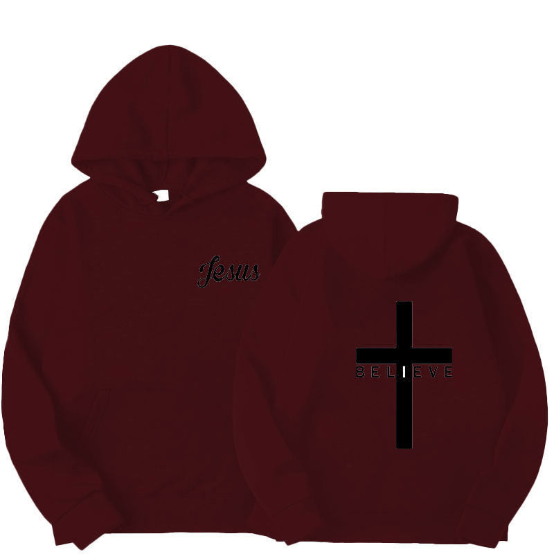 Damen Kapuzenpullover mit motivierendem Glaubensdesign und bequemer Passform Drune