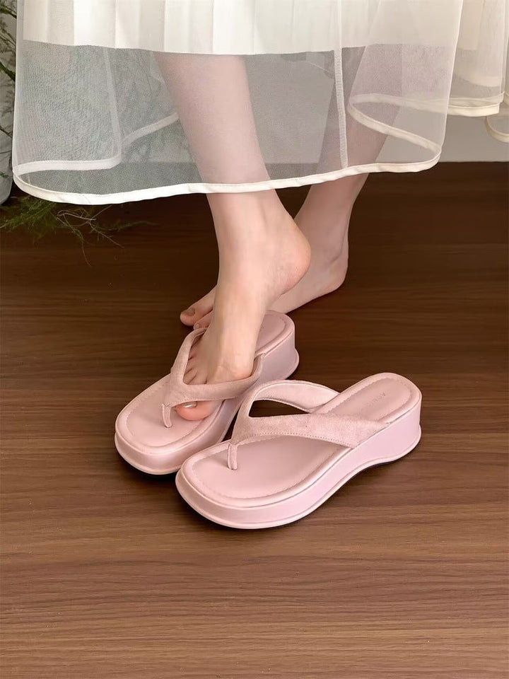 Damen trendige Wedge-Zehentrenner mit elegantem Obermaterial Drune