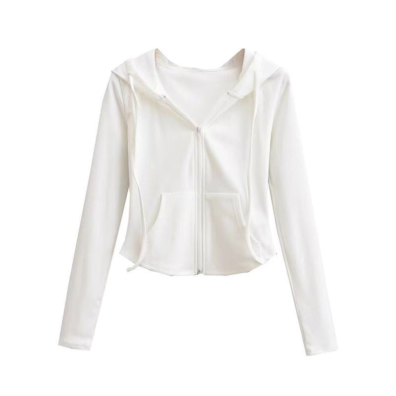 Damen modischer Kapuzenpullover mit praktischem Reißverschluss Drune