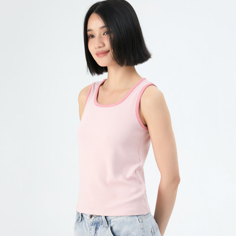 Damen Sportliches Crop-Top mit einzigartigem Schnitt und doppeltem Trägerdesign Drune