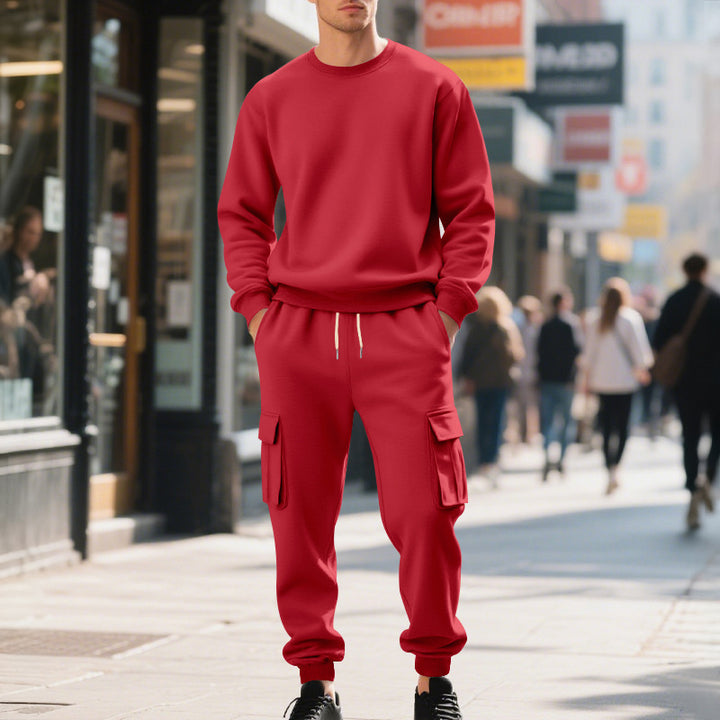 Herren lässiges Sweatshirt und Cargo-Hose Set Drune