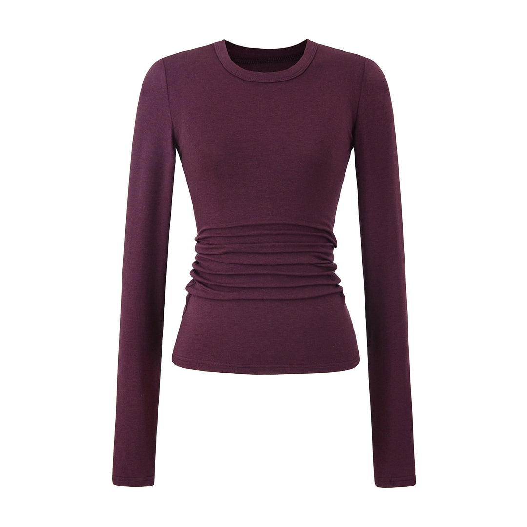 Damen Langarmshirt mit Raffungen Drune