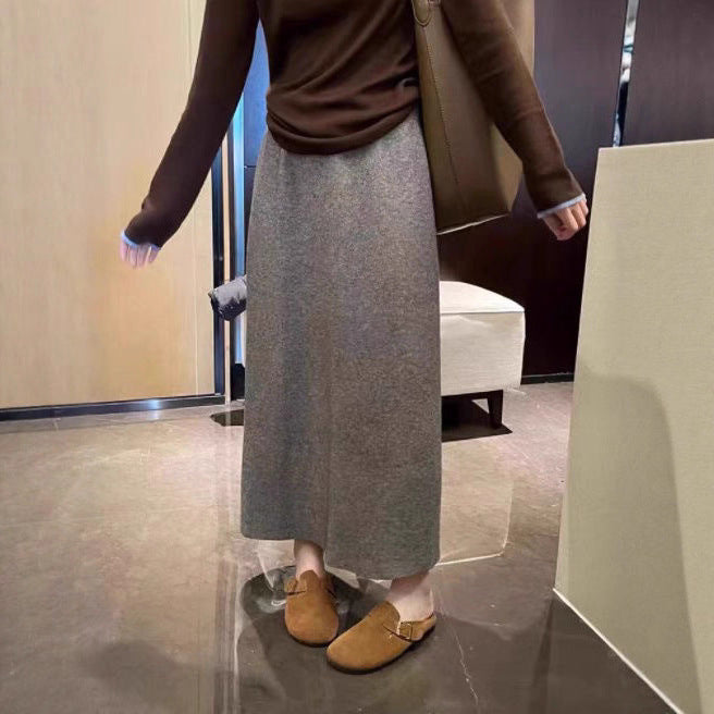 Damen Midi-Rock aus feinstem Strick mit eleganter Silhouette Drune