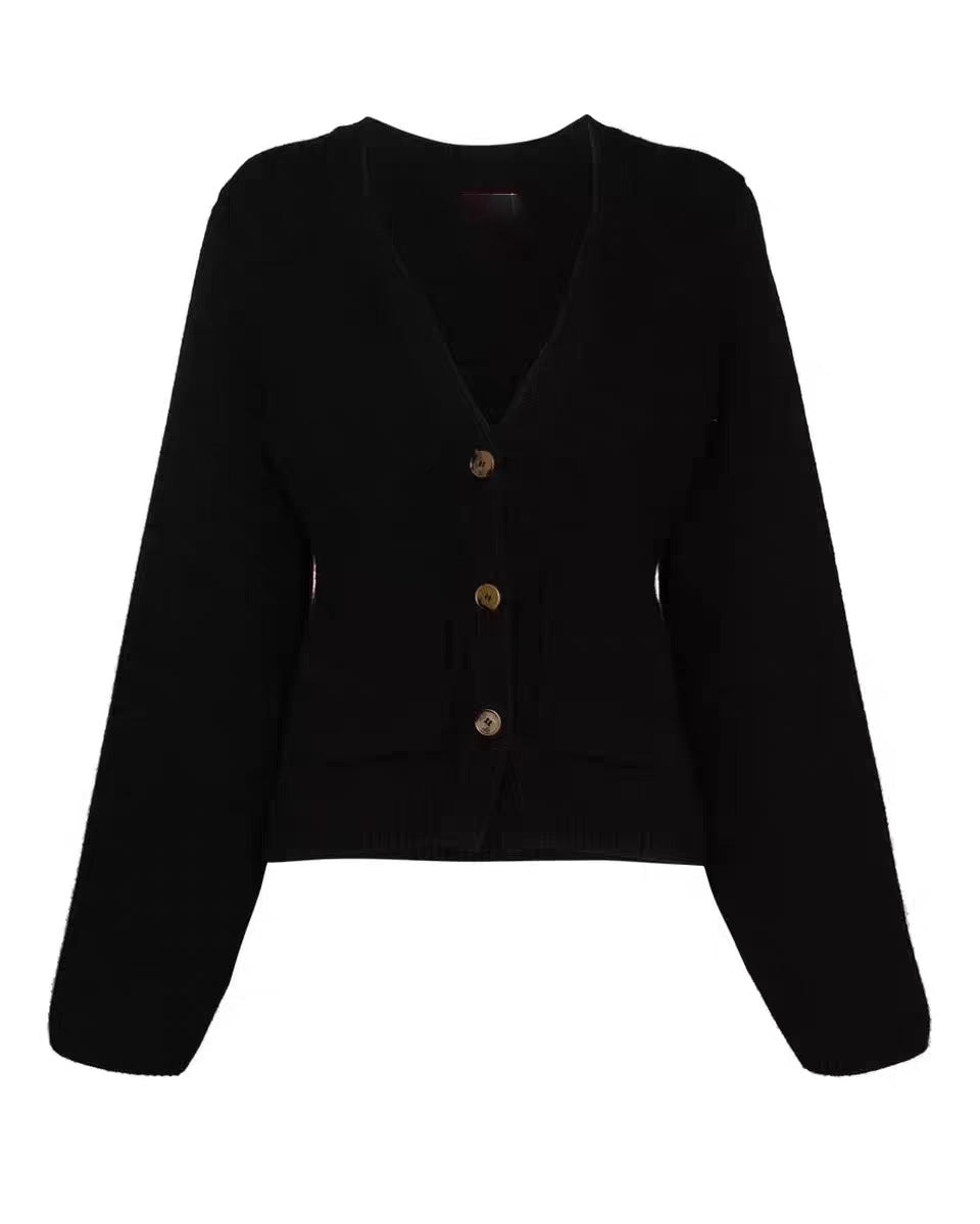 Damen Strickjacke mit weitem Schnitt und dekorativen Knöpfen Drune