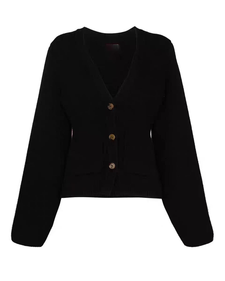 Damen Strickjacke mit weitem Schnitt und dekorativen Knöpfen Drune
