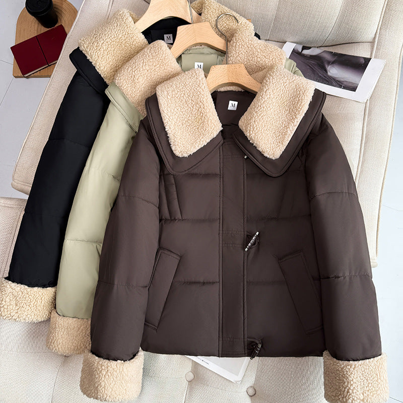 Damen Kurze steppjacke mit oversized Schnitt und Kunstfellkragen Drune