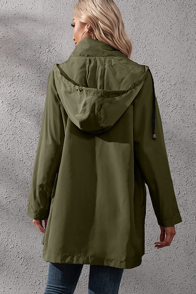 Drune | Kapuzen-Regenjacke - Verstellbare Taille - Wasserabweisend - Legere Oberbekleidung