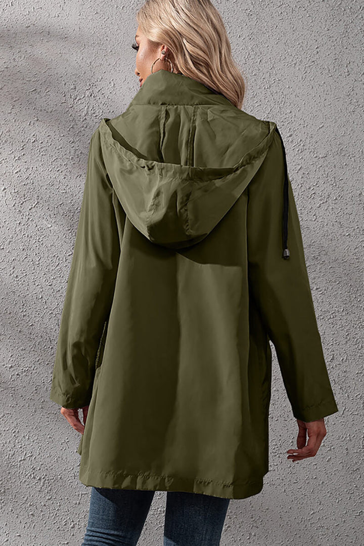 Drune | Kapuzen-Regenjacke - Verstellbare Taille - Wasserabweisend - Legere Oberbekleidung