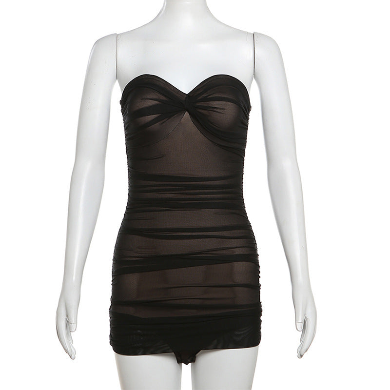 Damen Bandeau Badeanzug mit raffinierten Drapierungen Drune
