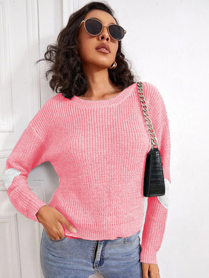 Damen Strickpullover mit modernem Design und dekorativen Elementen Drune