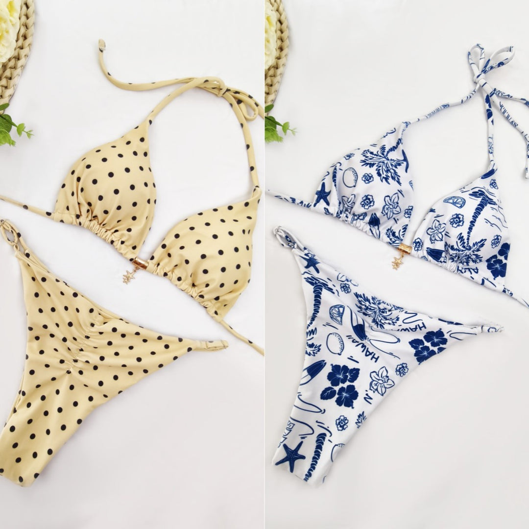 Damen Bikini-Set mit raffiniertem Polka-Dot-Design und verstellbarem Halter Drune