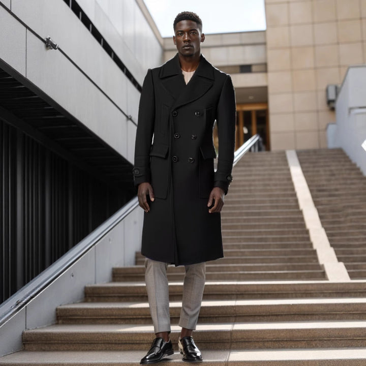 Herren klassischer Dufflecoat mit doppeltem Knopfverschluss und praktischen Taschen Drune