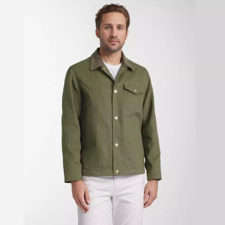 Herren modische Arbeitsjacke mit praktischem Kragen Drune