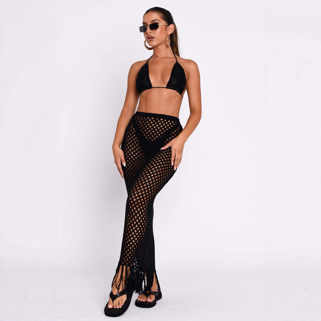 Damen gehäkelter Bikini und Röhrenhose Set Drune