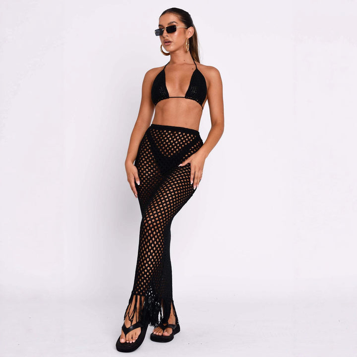 Damen gehäkelter Bikini und Röhrenhose Set Drune