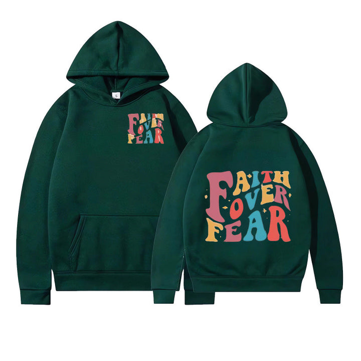 Damen Kapuzenpullover mit kreativem Schriftzug und weichem Innenfleece Drune