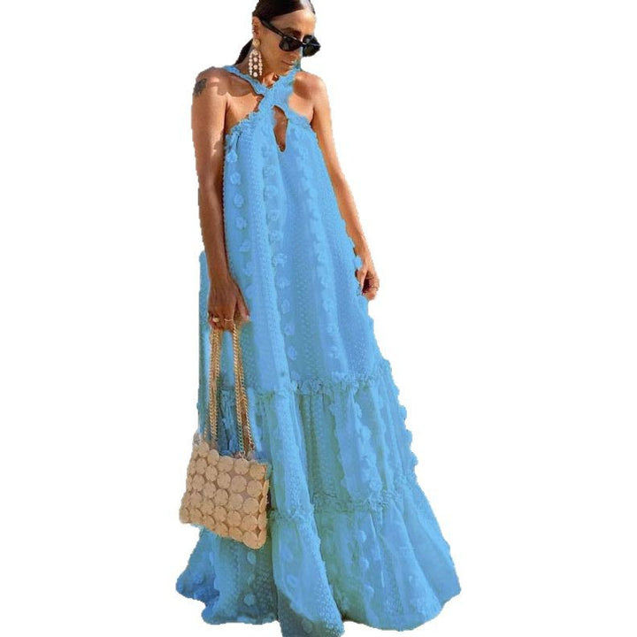 Damen luftiges Sommerkleid mit voluminösem Rock Drune
