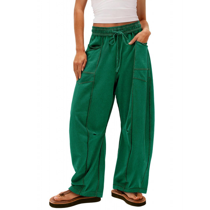 Damen weite Freizeithose mit praktischen Seitentaschen und elastischem Bund Drune