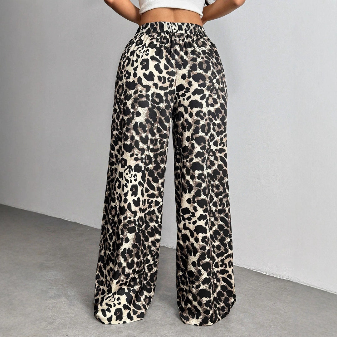 Damen Palazzo-Hose mit schickem Leopardenmuster Drune