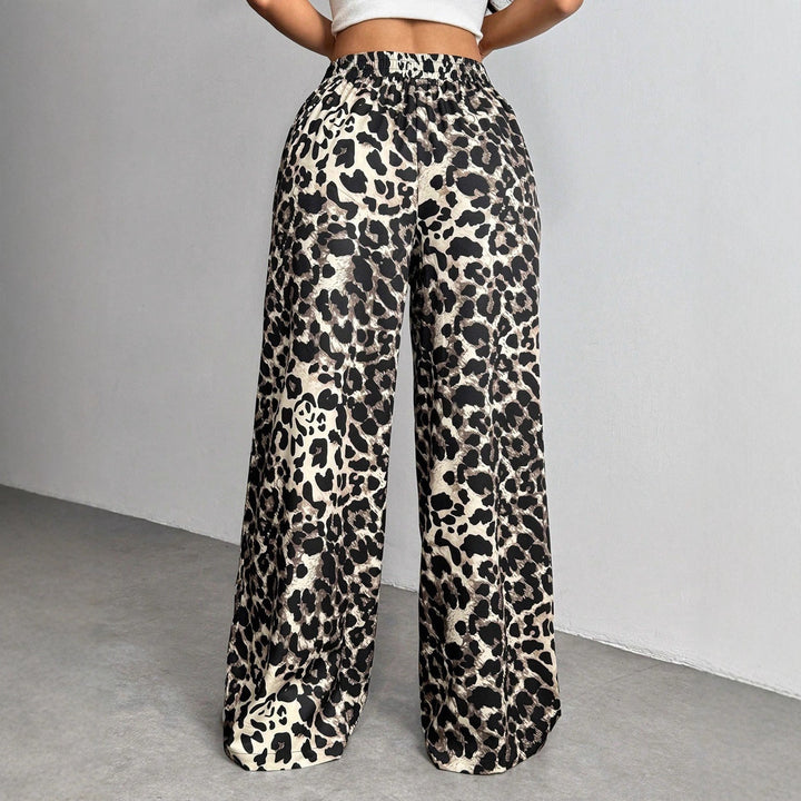 Damen Palazzo-Hose mit schickem Leopardenmuster Drune